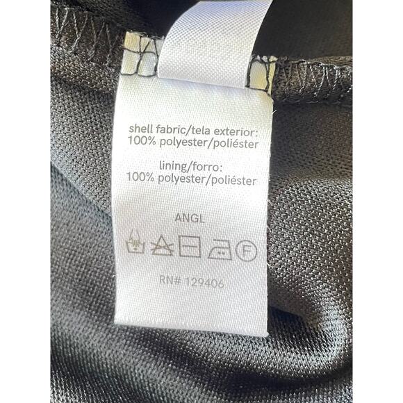 Venus Hi-Low Dress V-Neck Black Pink Floral Liner Bell Cut Out Sleeves Sz 18 - Picture 8 of 15